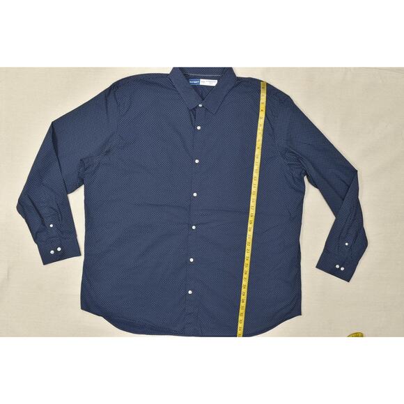 Old Navy Pro Signature Men's Shirt Slim Fit Size XXXL Navy Blue Polka Dot Go-Dry - Picture 4 of 8